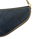 Christian Dior Denim Beige Leather Mini Saddle Pochette