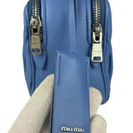 Miu Miu Blue Leather Chain Camera 2Way Shoulder Bag