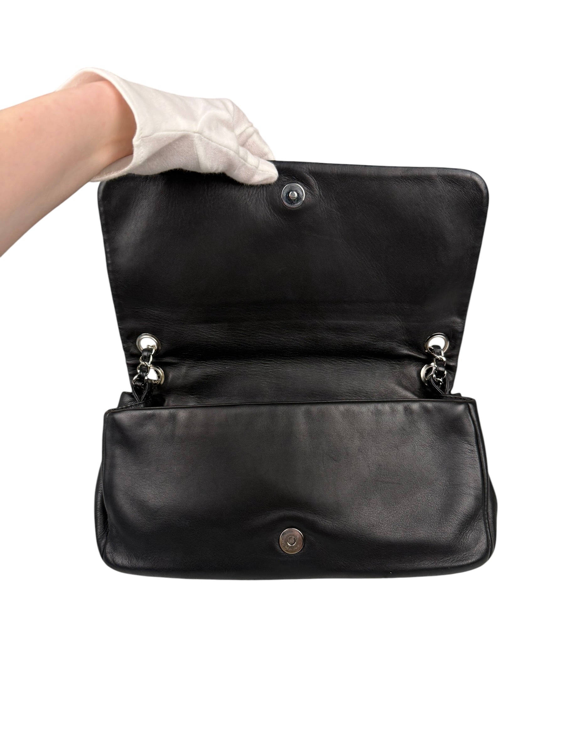 Chanel Black Leather CC Mirrored Mosaic Flap Bag 2008