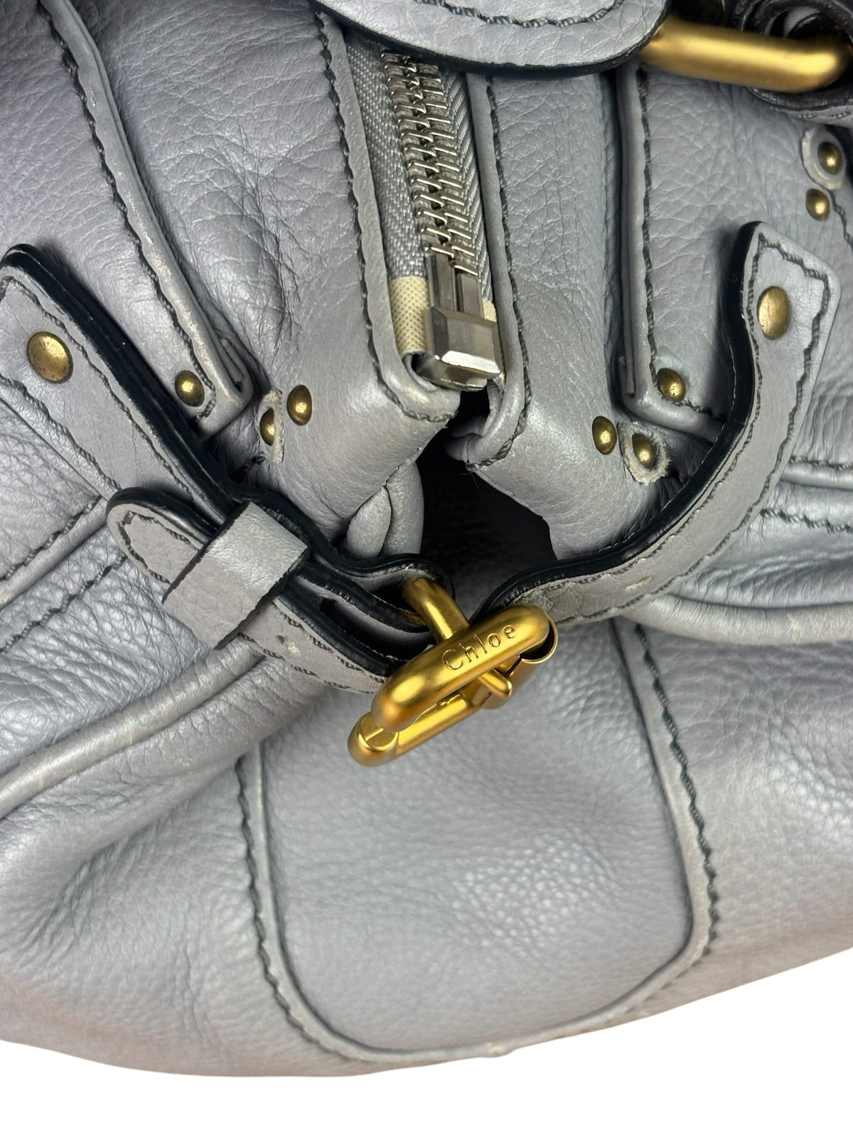 Chloe Grey Leather Paddington Handbag