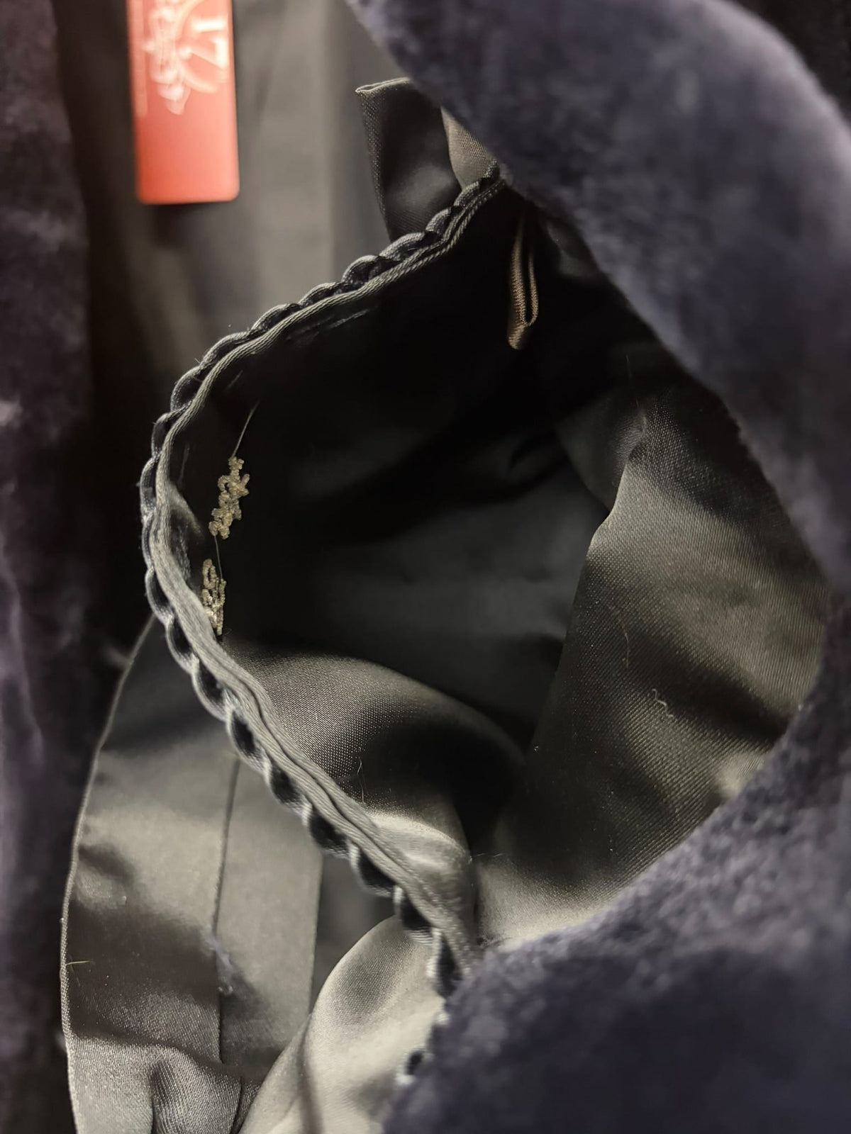 Vintage Saga Navy-Dyed Shaved Mink Fur Long Coat
