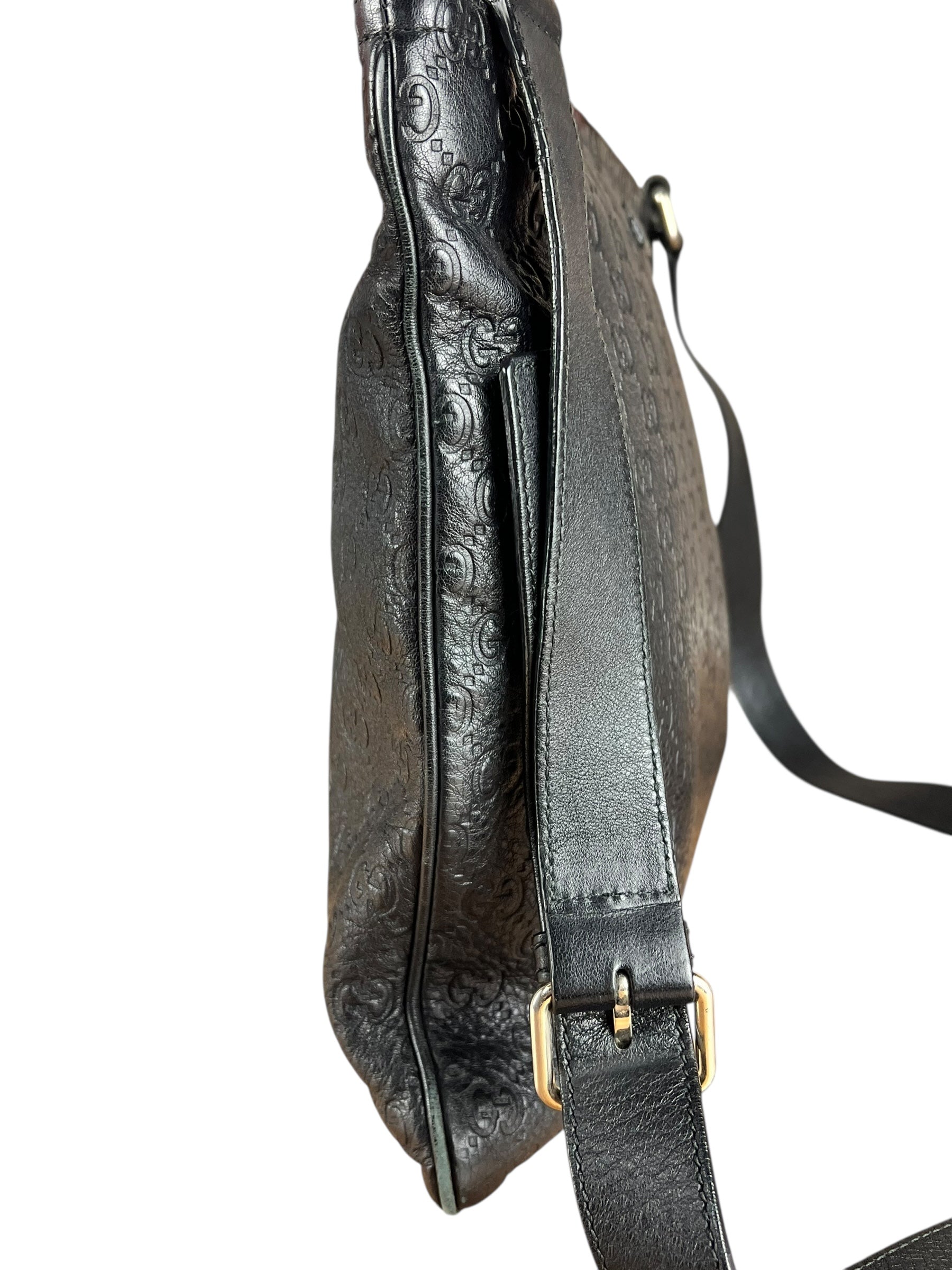 Gucci GG Black Leather Crossbody Bag