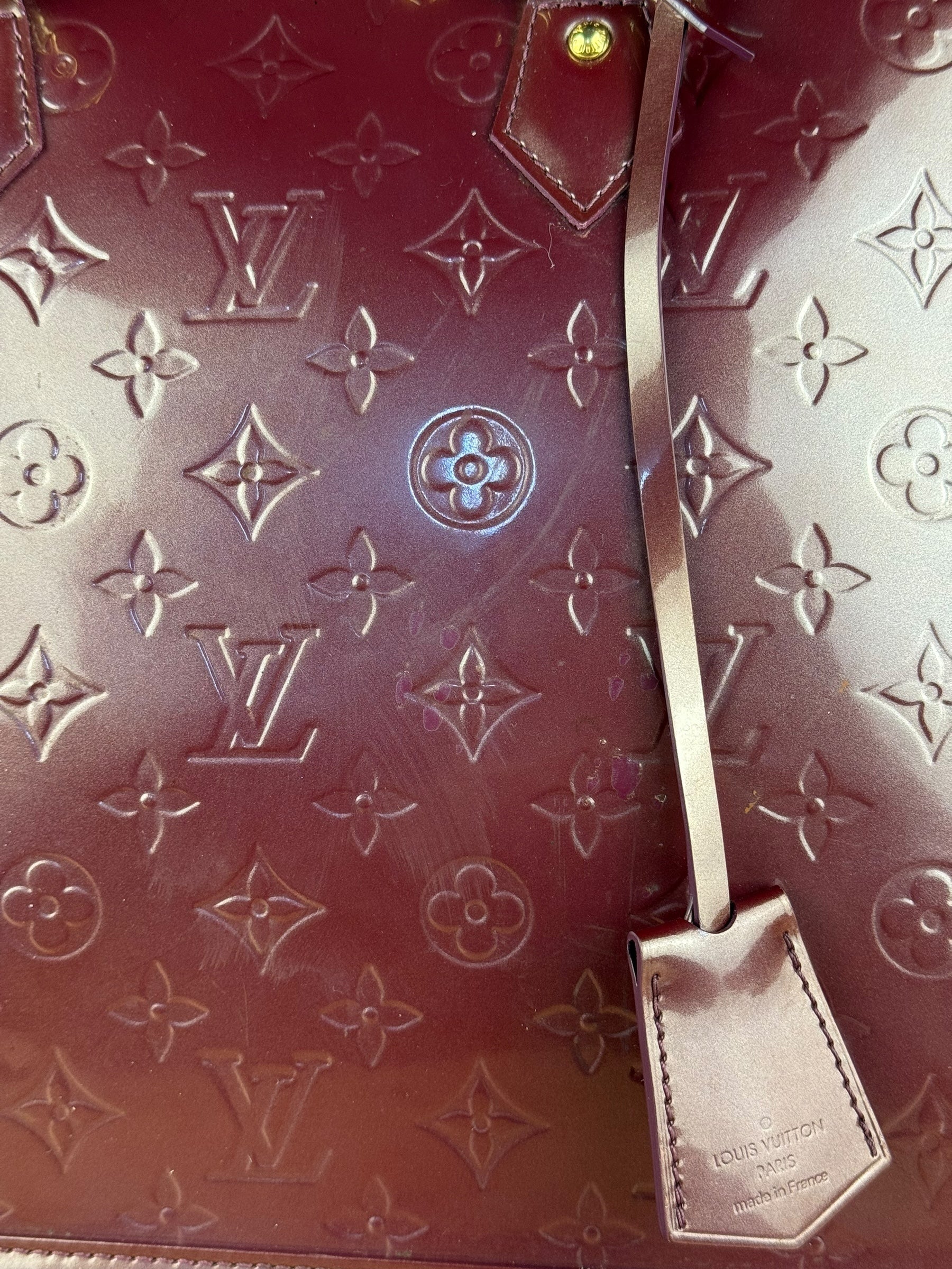 Louis Vuitton Monogram Vernis Alma GM Burgundy