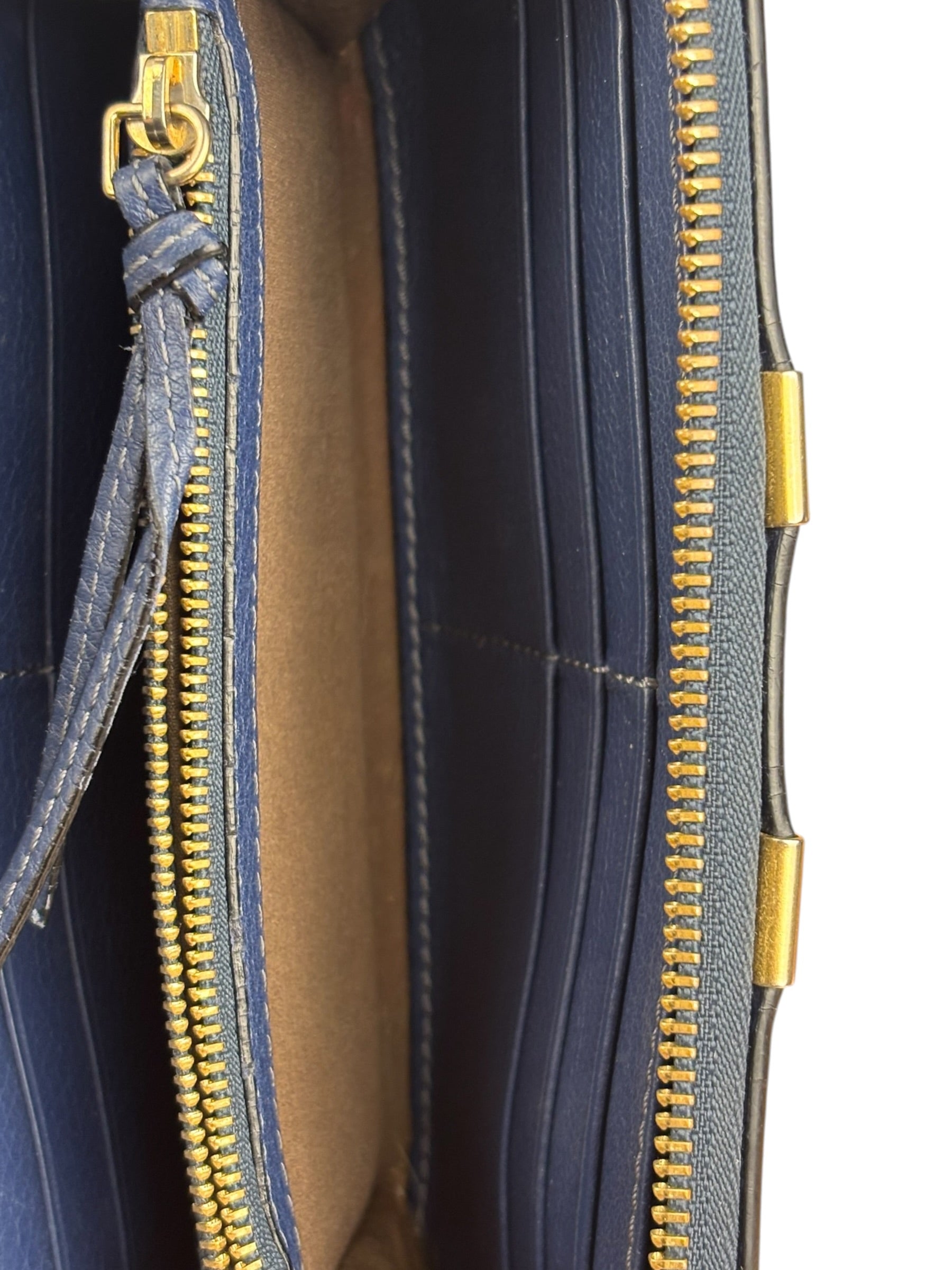 Chloé Dark Blue Leather Marcie Long Zip Wallet
