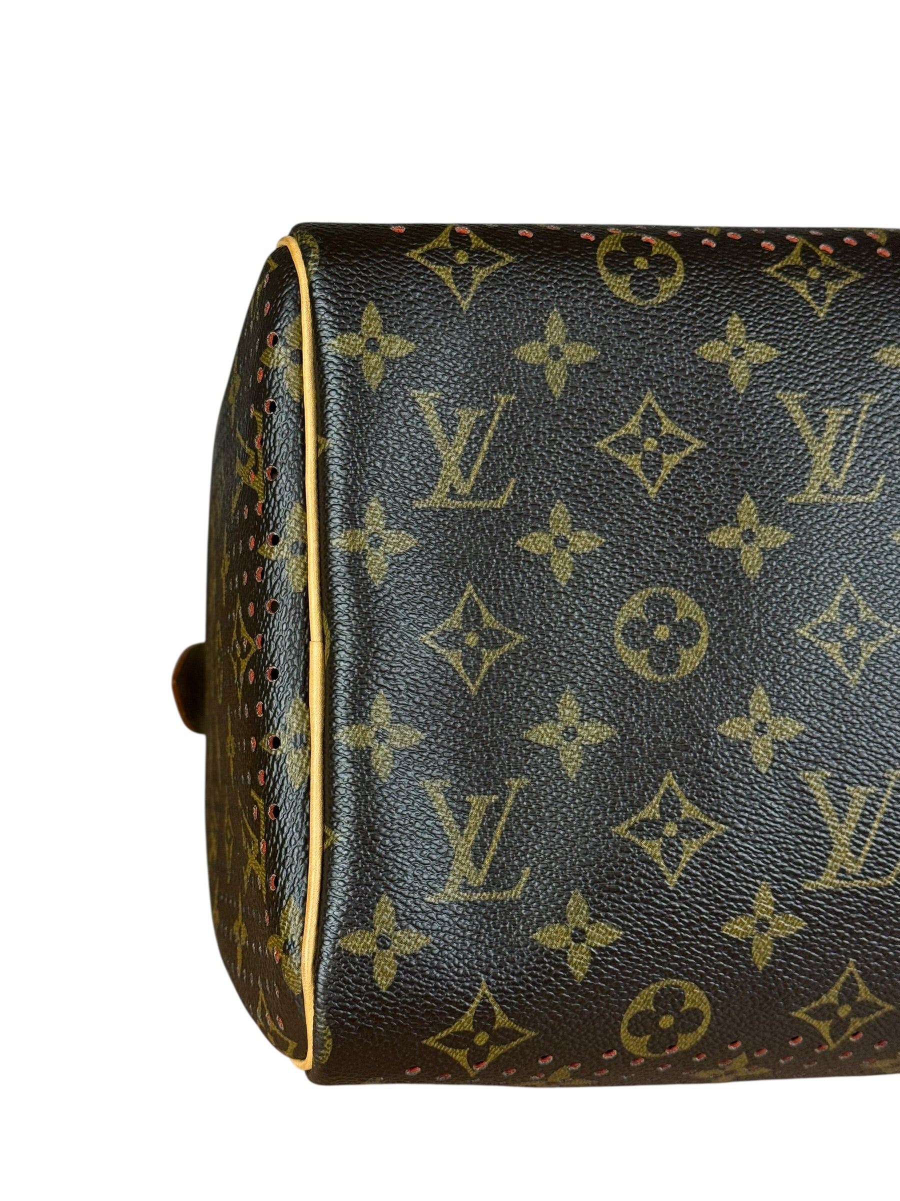 Louis Vuitton Perforated Monogram Speedy 30 Orange