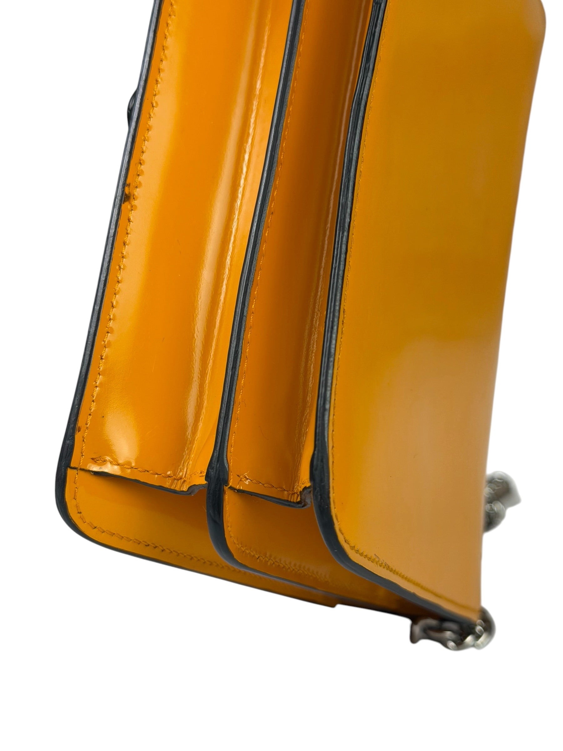 Gucci Orange GG Polished Leather Shoulder Bag