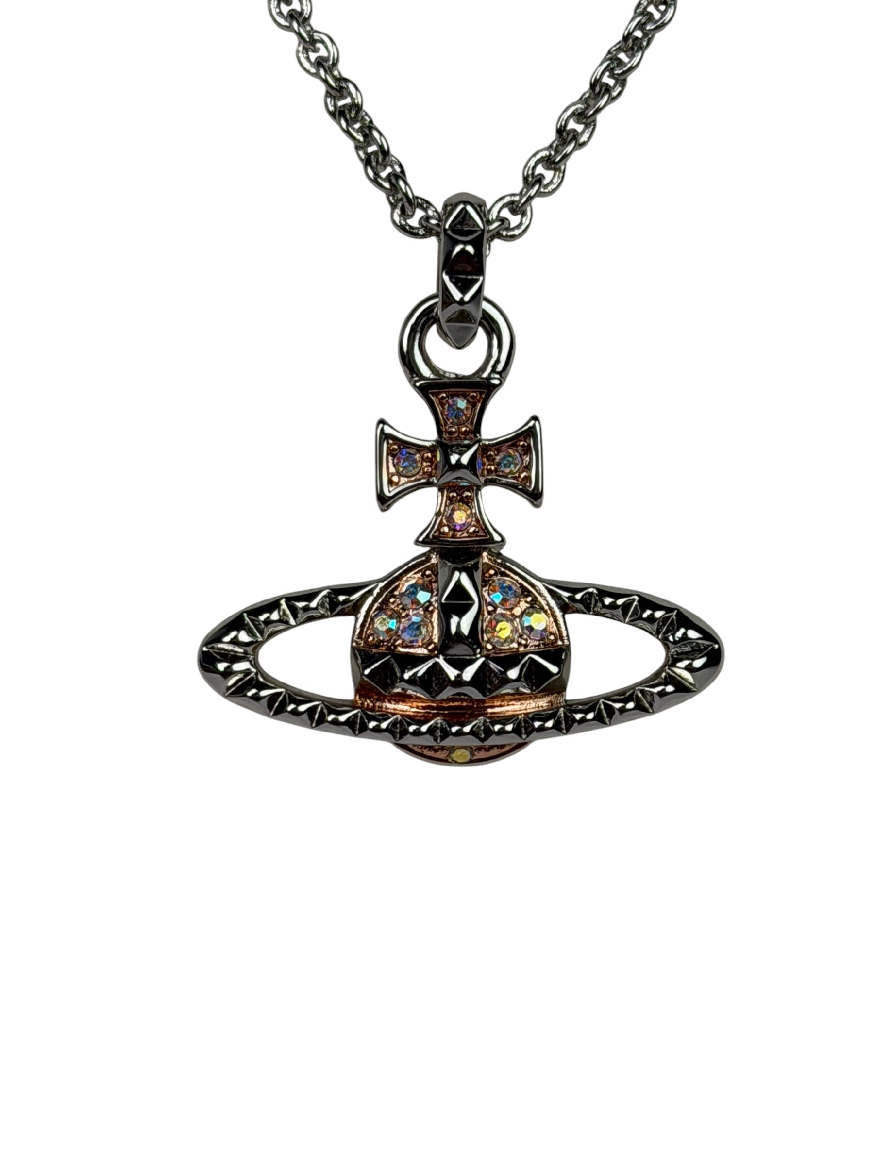 Vivienne Westwood Bas Relief Two-Tone Pendant Necklace