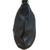 Gucci Black Pebbled Leather Half Moon Hobo Bag