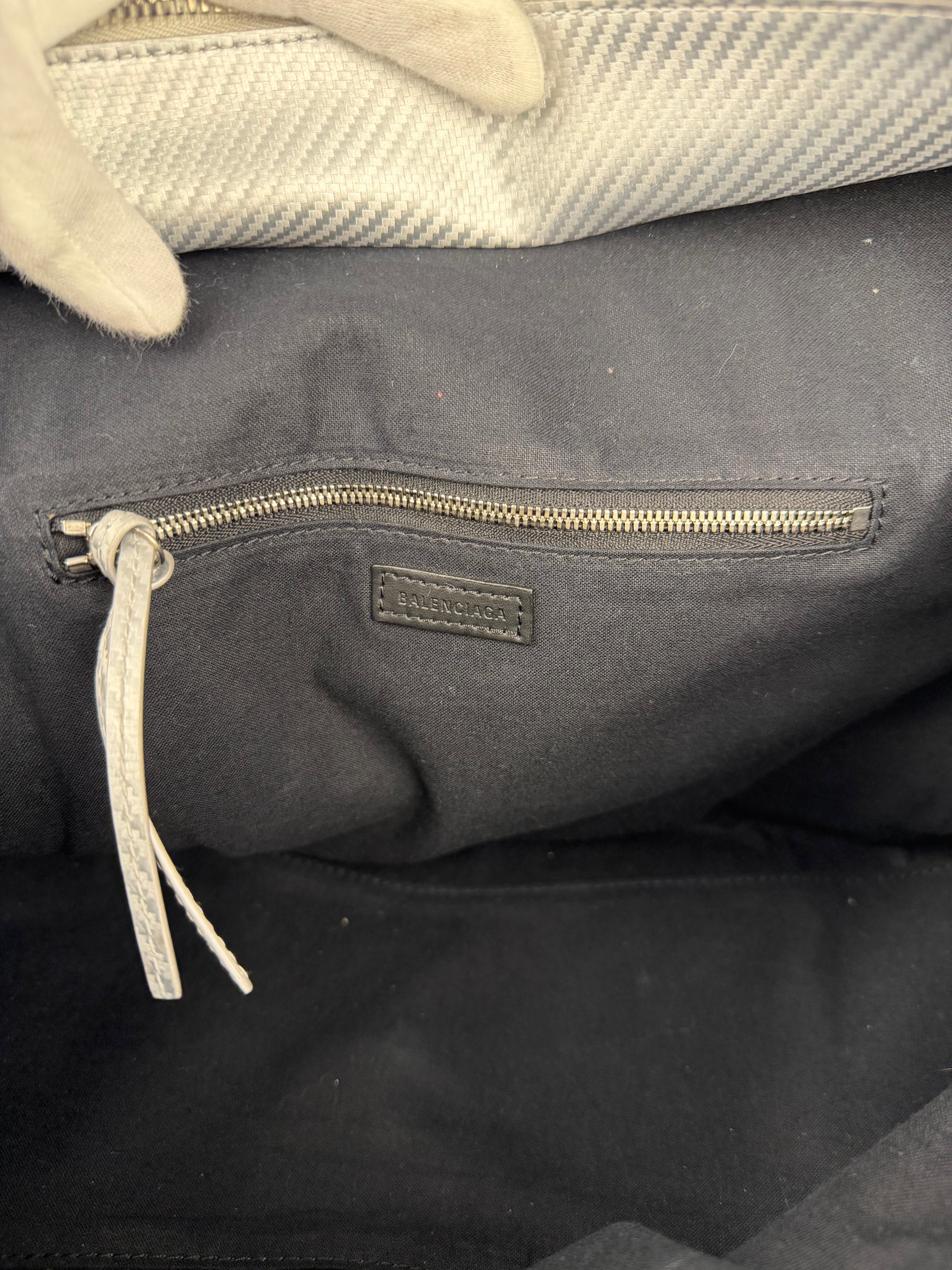 Balenciaga Carbon Fiber Silver Neo Classic City Bag Medium