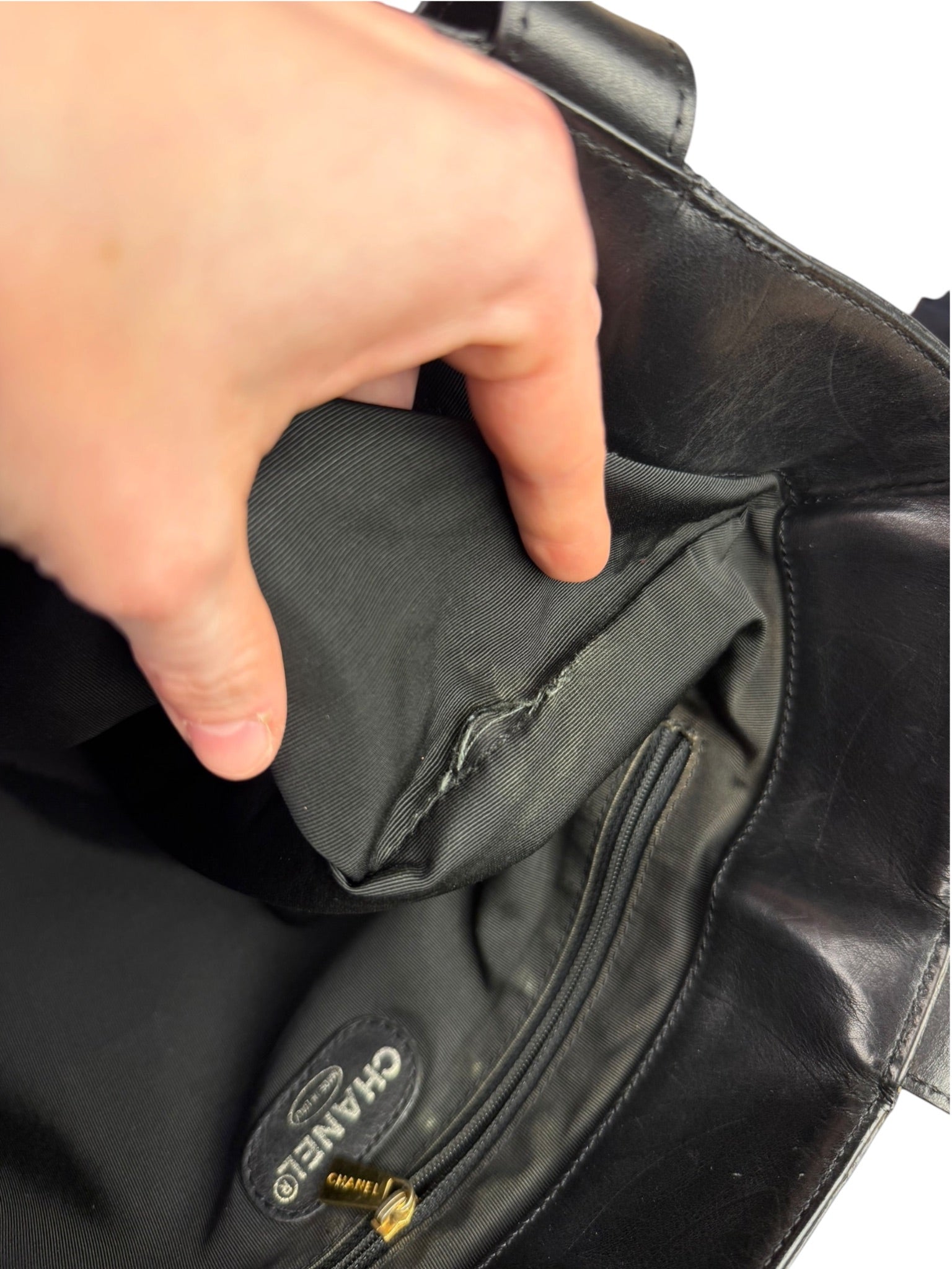 Chanel Black Lambskin CC Swirl Pattern Tote 2000