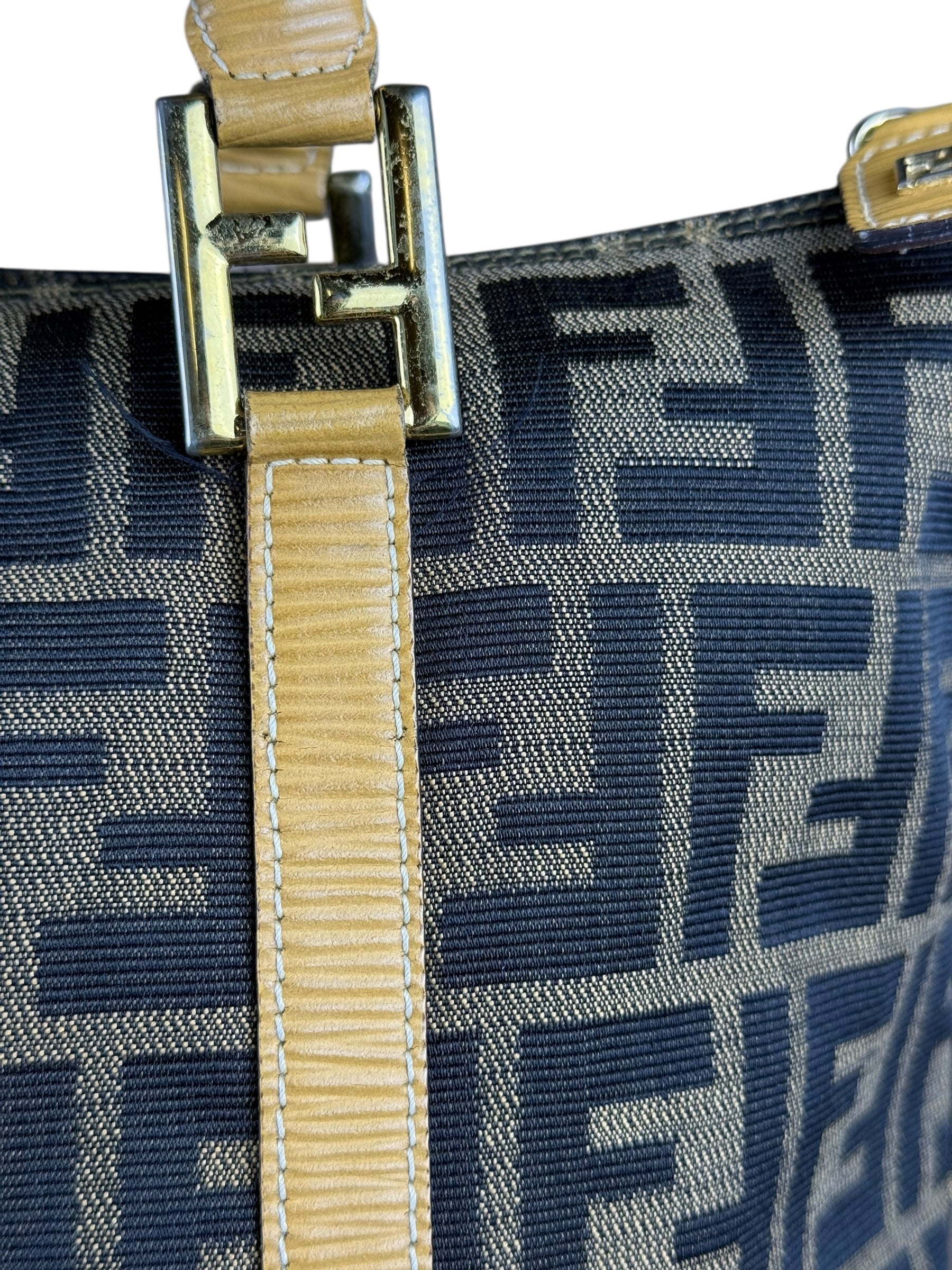 Fendi FF Canvas Top Handle Zip Tote