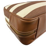 Miu Miu Canvas Stripped Beau Top Handle Bag