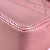 Chanel Vintage Pink Quilted Leather Trapezoid Flap Bag