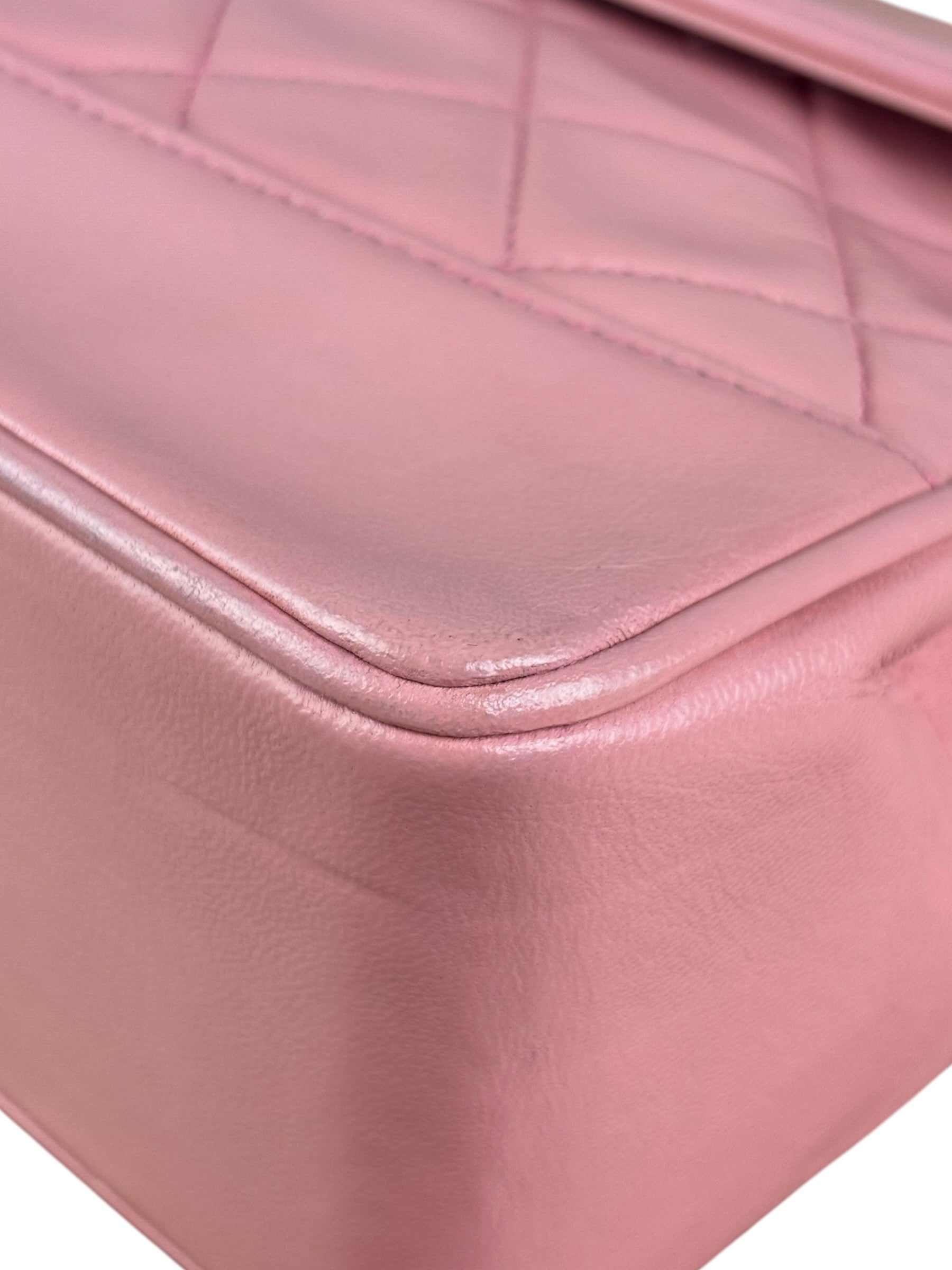 Chanel Vintage Pink Quilted Leather Trapezoid Flap Bag