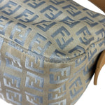 Fendi Leather Light Blue Trim Zucca Baguette