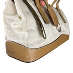 Prada Vintage White/Brown Top Handle Bag