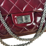 Chanel Burgundy Quilted Patent Leather 2.55 Reissue 227 Large Double Flap Bag 2011