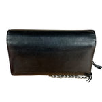 Balenciaga Black Leather Flap Wallet on Chain Bag