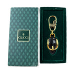 Gucci Vintage Leather/Metal Equestrain Stirrup Keychain