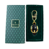 Gucci Vintage Leather/Metal Equestrain Stirrup Keychain