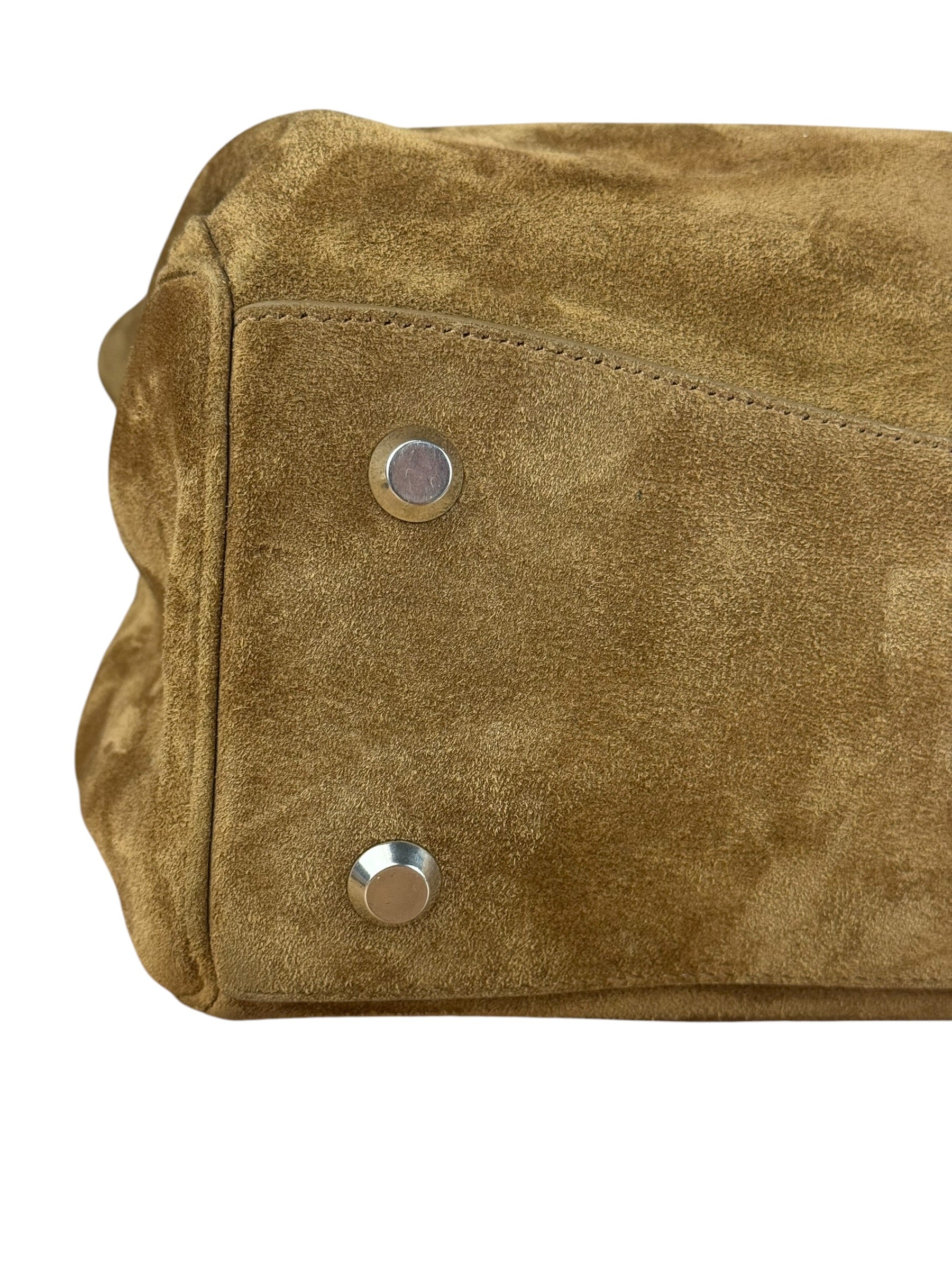 Balenciaga Rodeo Handbag Suede/Fleece Brown