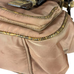 Prada Soft Dusty Rose Tessuto Nylon Snakeskin Trim Multi-Pocket Shoulder Bag