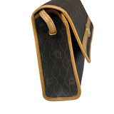 Christian Dior Vintage Brown Leather Honeycomb Shoulder Bag