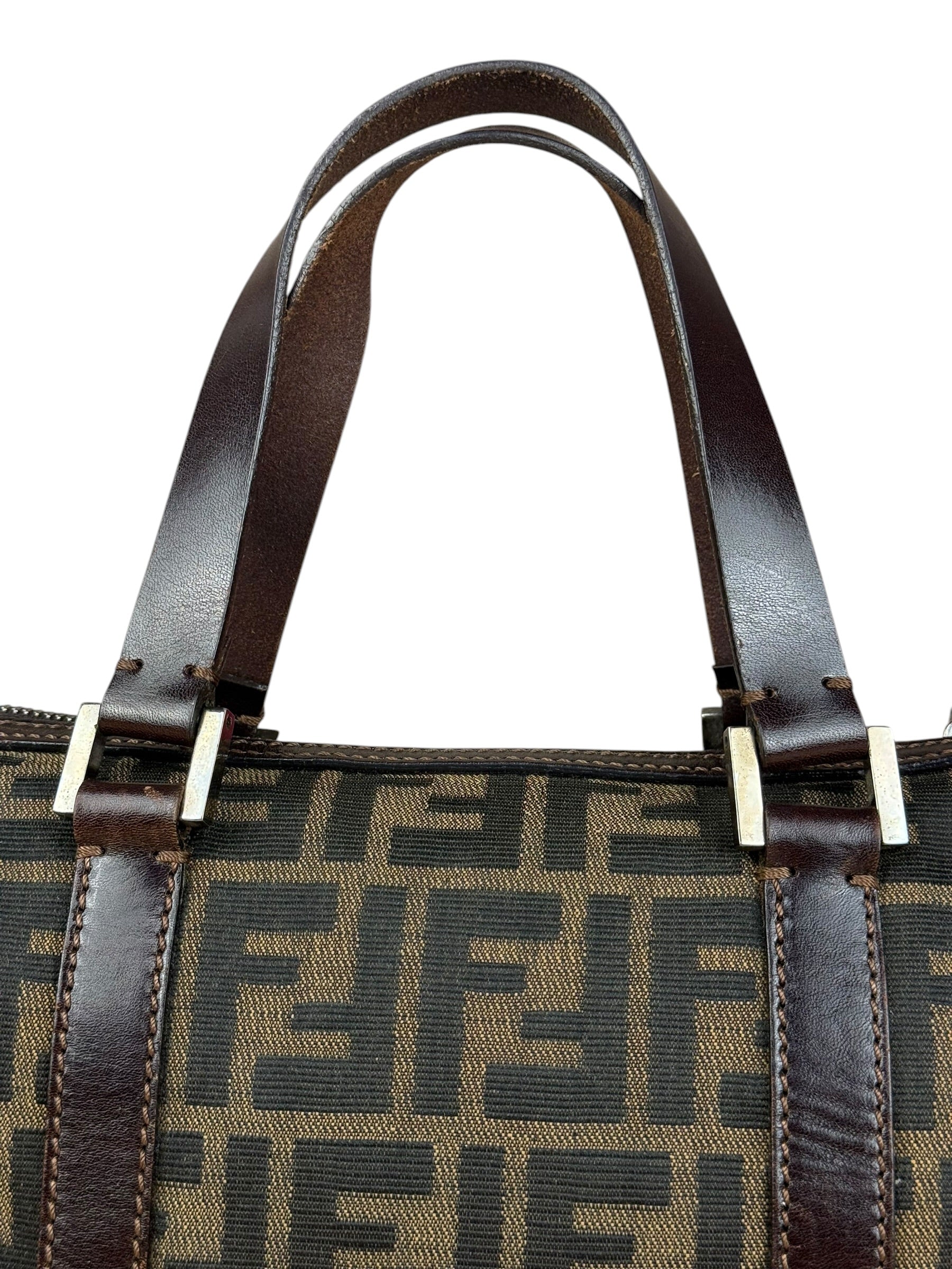 Fendi Vintage FF Zucca Print Mini Boston Handbag