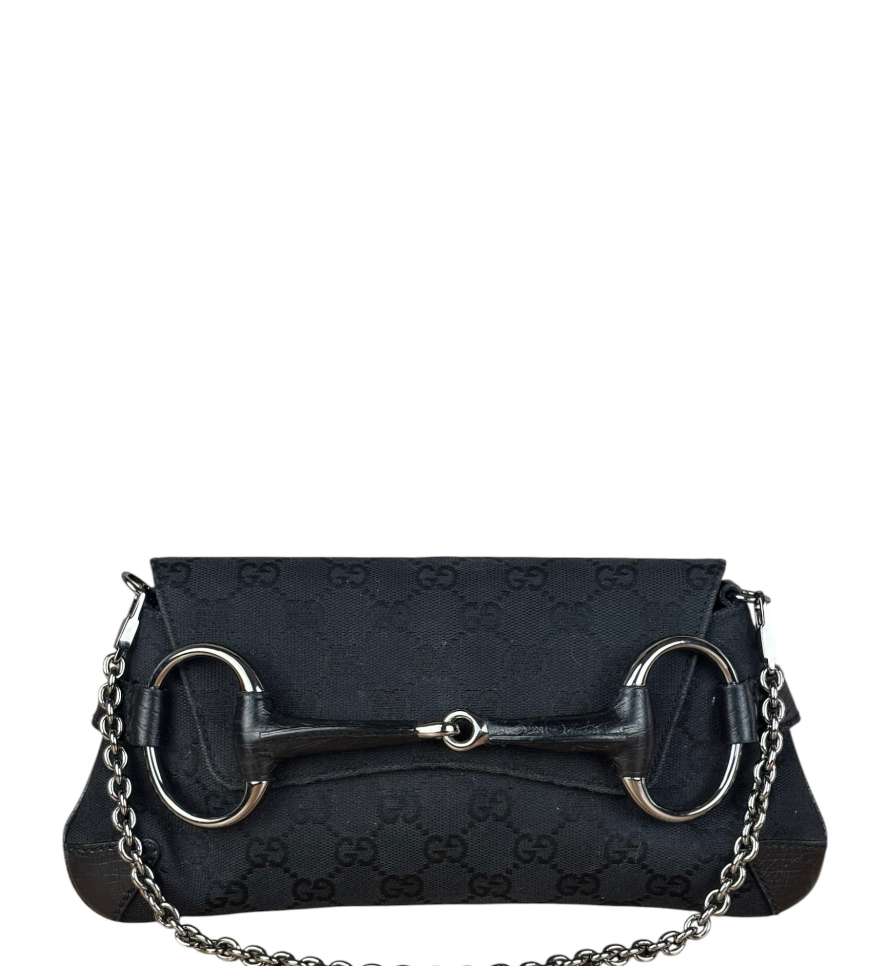 Gucci Black Tom Ford Horsebit Shoulder Bag
