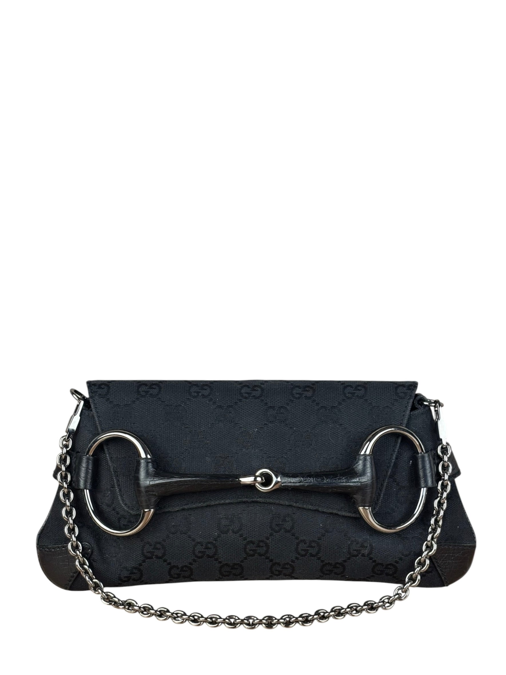 Gucci Black Tom Ford Horsebit Shoulder Bag