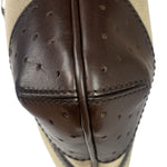 Gucci Brown/Beige Leather Trim Reins Canvas Web Hobo Bag