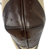 Gucci Brown/Beige Leather Trim Reins Canvas Web Hobo Bag