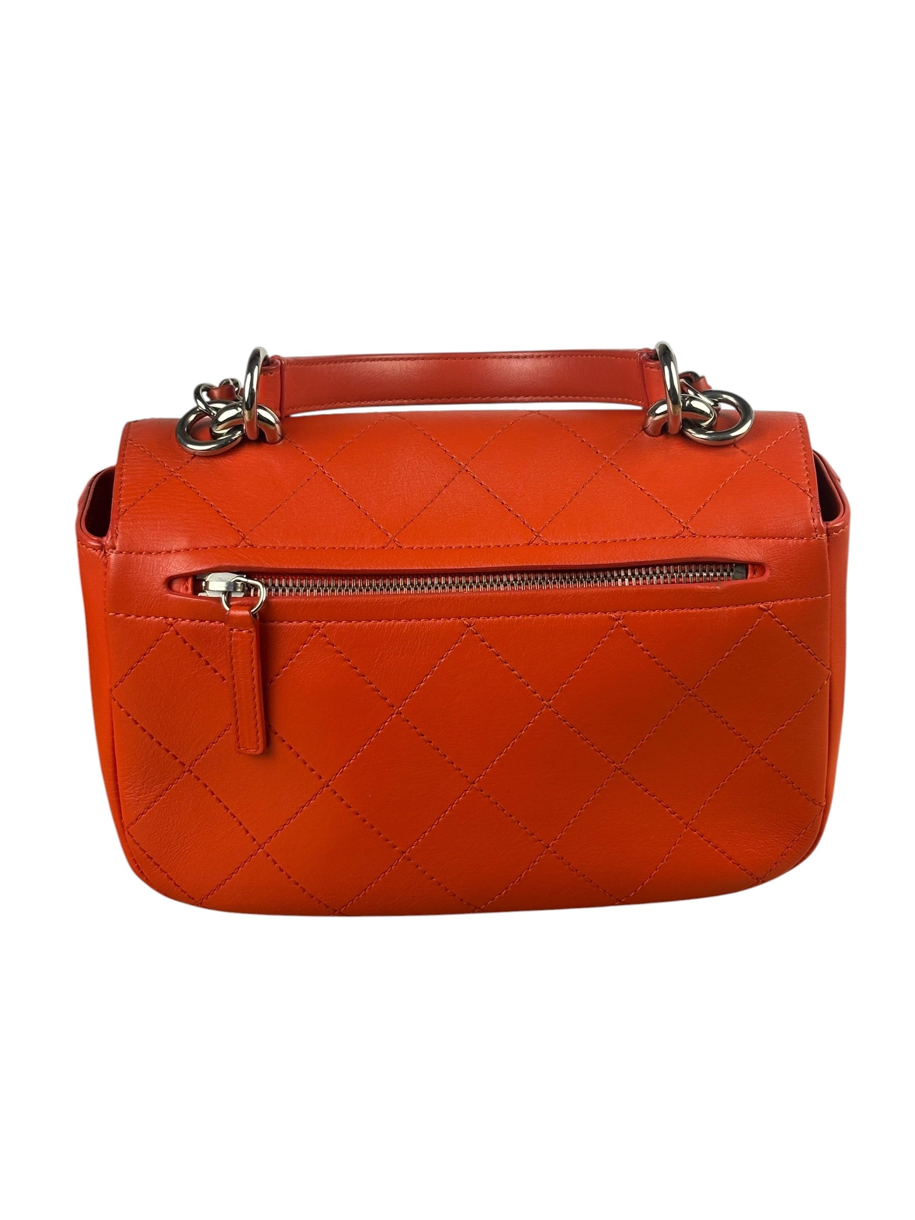 Chanel Red Quilted Calfskin Small Ring My Flap Crossbody Bag 2017