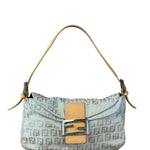 Fendi Vintage Blue Zucca Print Baguette