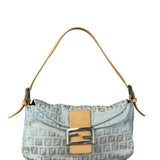 Fendi Vintage Blue Zucca Print Baguette