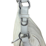 Prada White Tessuto Nylon Leather Trim Shoulder Bag