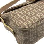 Fendi Rose Beige  Leather Trim Zucca Baguette