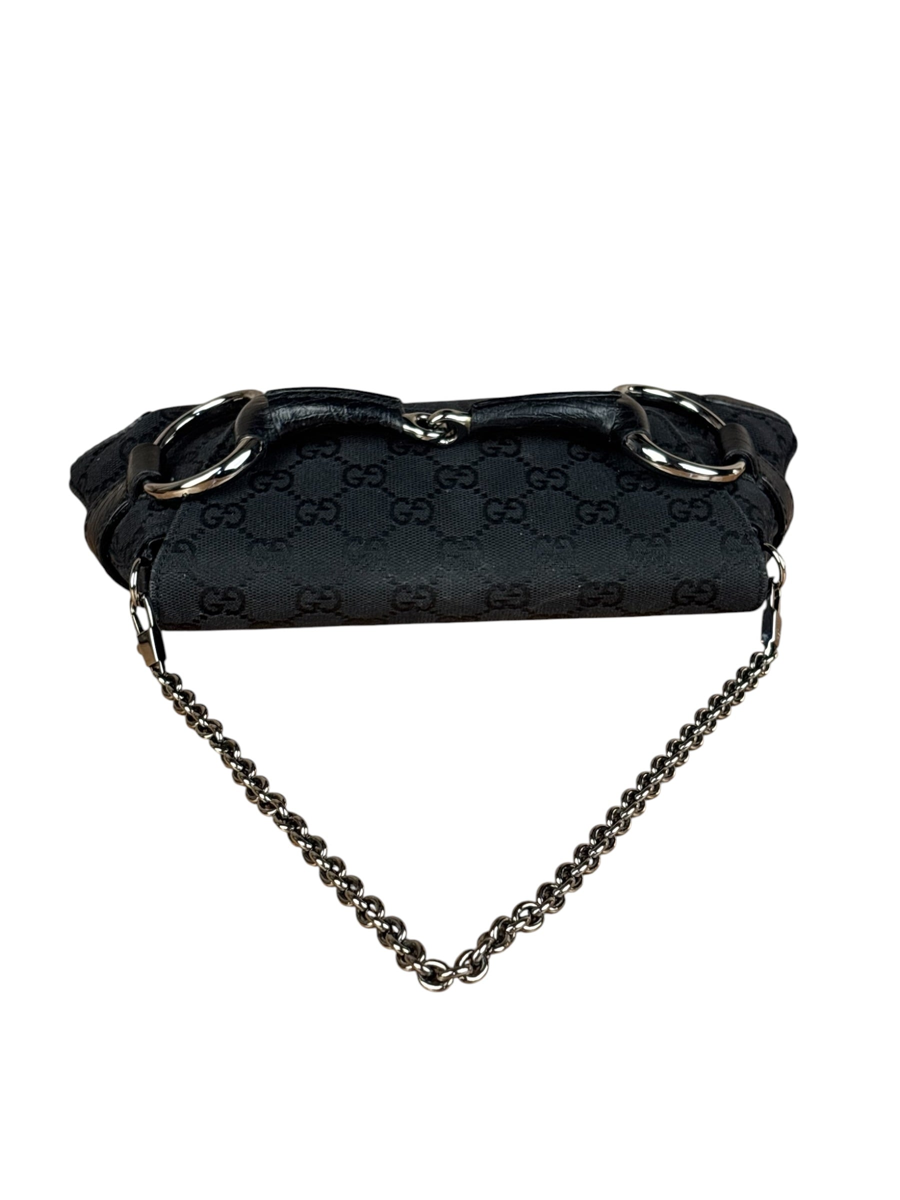 Gucci Black Tom Ford Horsebit Shoulder Bag