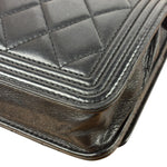Chanel Black Quilted Lambskin Boy Flap Wallet On Chain 2014