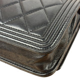 Chanel Black Quilted Lambskin Boy Flap Wallet On Chain 2014