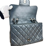 Chanel Dark Grey Quilted Leather Loop Flap Bag 2014