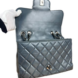Chanel Dark Grey Quilted Leather Loop Flap Bag 2014