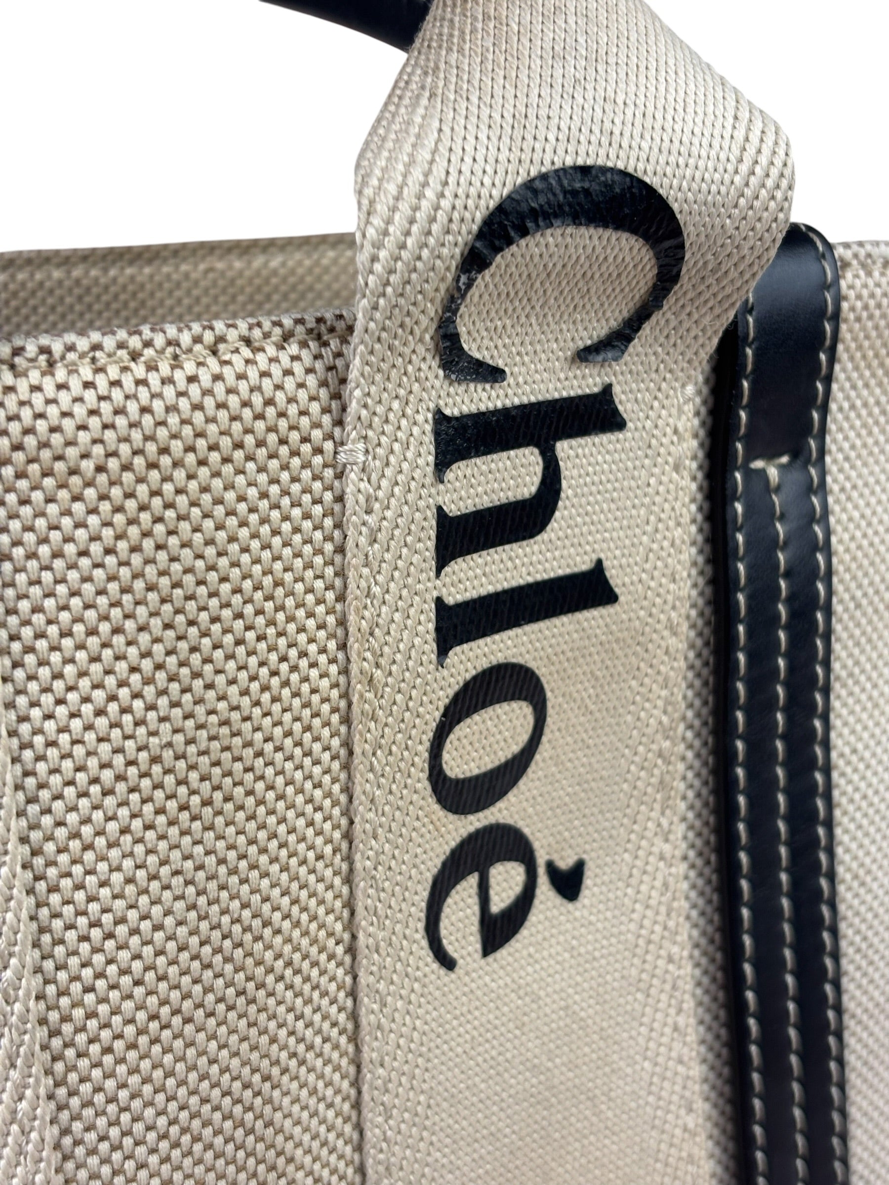 Chloe Grey/Black Leather Trim Tote