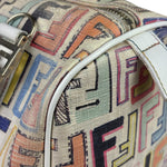 Fendi Beige Leather Multicolor Zucca Forever Boston Bag