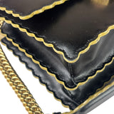 Fendi Black Leather Kan I Scallop Edge Flap Bag