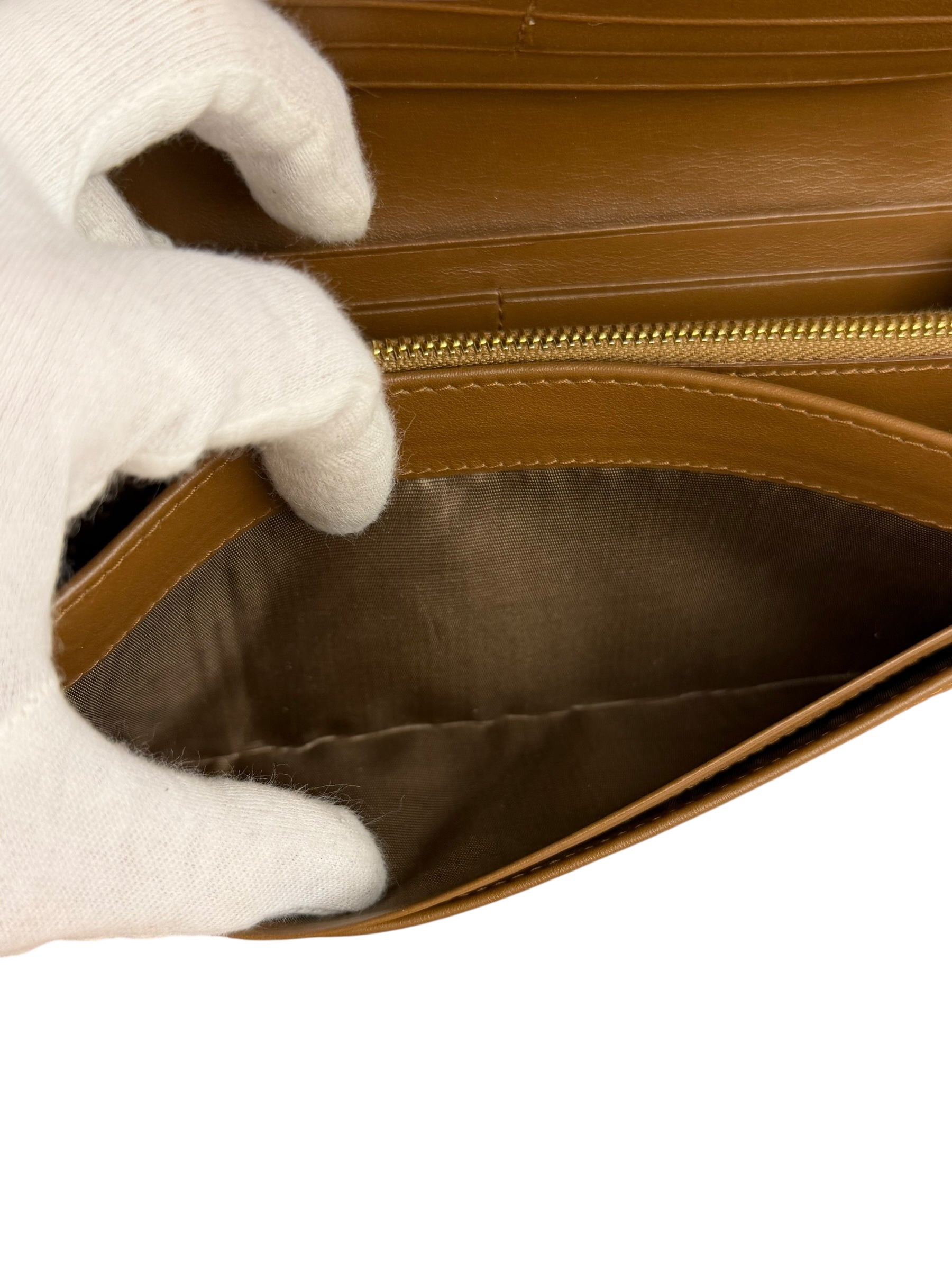 Prada Brown Quilted Leather Long Wallet