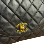 Chanel Black Quilted Half Moon Flap Bag 1990