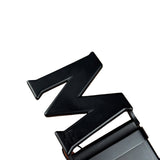 MCM Red Leather Anagram M Buckle belt