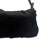 Fendi Black Shearling/Leather Trim Baguette