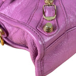 Balenciaga Purple Leather Velo Moto Two-Way Bag